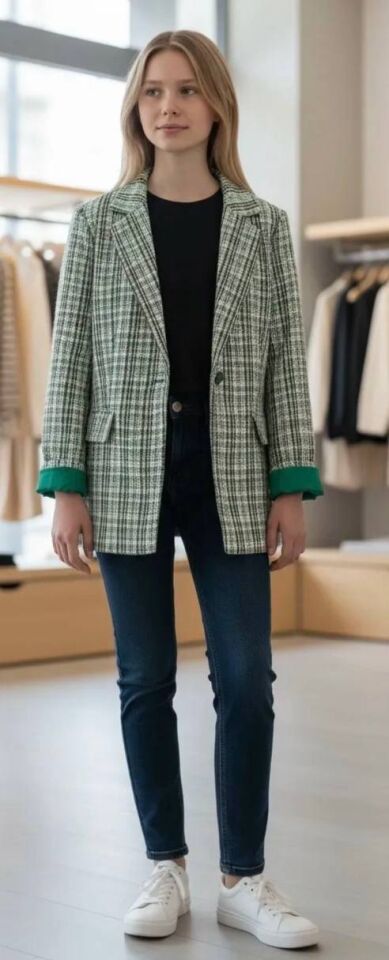 Tüvit Kumaş Kız Blazer Ceket 16009