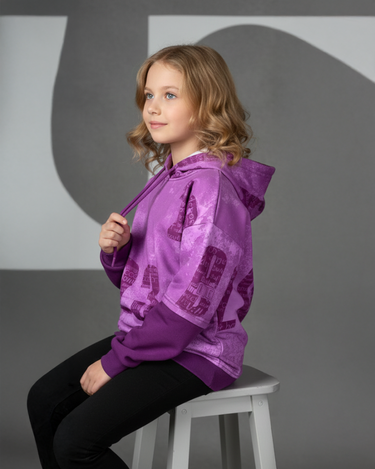 İçi Şardonlu Baskılı Hoddie 3803